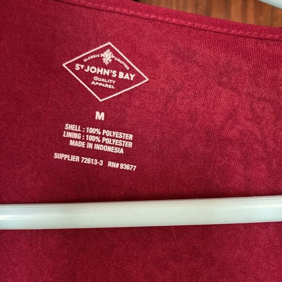 St. John's Bay Tiered Pink Lined Flowy Maxi Dress Size M - Picture 3 of 9